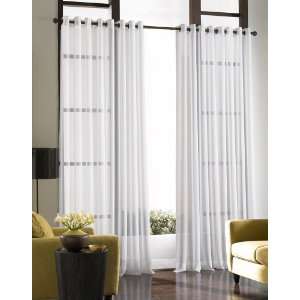  Platinum Voile Sheer White Grommet Window Curtain Panel 