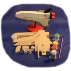  Space Shuttle Wood Craft Kit with Paint, Glue and Brush 
