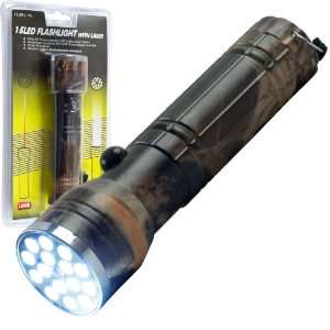 Super BrightT 15 LED Flashlight with Laser   Lighting Super Bright