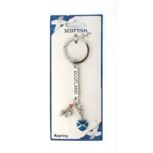    Keyring Scotland Saltire Heart Dog scottish souvenir Toys & Games