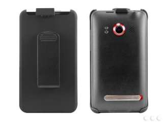 BLK FORCE RUBBERIZED BELT CLIP HOLSTER CASE HTC EVO 4G  