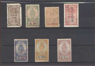 NORWAY FINLAND RARE SET 7 VERY OLD STAMP DUTY TAX STAMP  