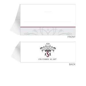  250 Personalized Place Cards   Monogram Dove Grey Crown 