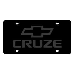 Chevrolet Cruze License Plate on Black Steel