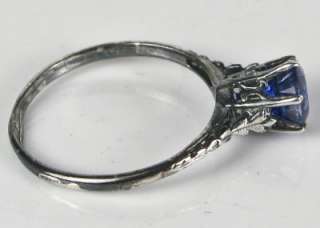   Filigree .91ctw Cornflower Blue Ceylon Sapphire Engagement Ring  