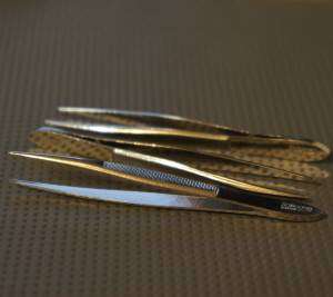 10 Solingen Germany round/pointed end tweezers 4 long 