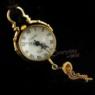 Unique Gold Ball Glass Pendant Lady Pocket Watch Chain  