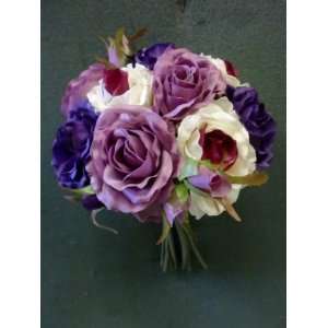  Tanday #11507 Violet Luxury Bridal Rose Wedding Bouquet w 