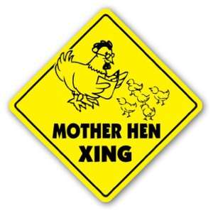 MOTHER HEN CROSSING Sign xing gift novelty chicken rooster 