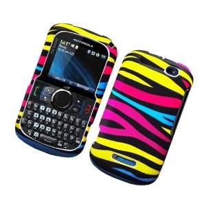 Cuffu Motorola Clutch i475 (Boost Mobile) Rainbow Zebra Snap On Case 
