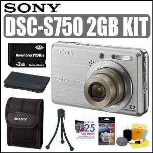 Sony Cybershot DSC S750 7.2MP Digital Camera + 2GB Accessory Outfit 
