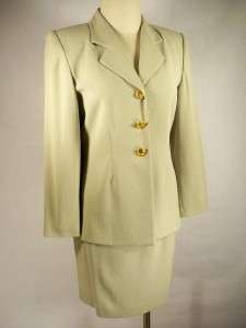 Petite Sophisticate Mint Green 2 Pc Skirt Suit Sz 8  