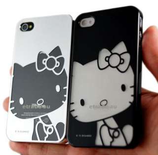 2x Hello Kitty Chrome plated Hard Case Black & Silver Pair for iPhone 