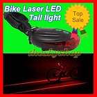 New Bicycle Laser Light Beam Cycling Bike Rear Tail 3 LED Safety Light 