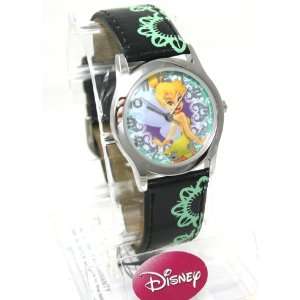 Licensed Disney Princess Tinkerbell Black Wrist Watch Comes on Stand 