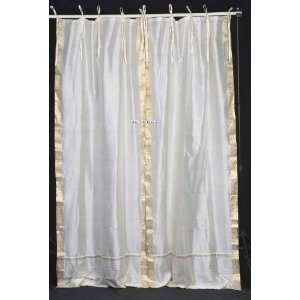  Indo CreamTie Top Sari Sheer Curtain (43 in. x 84 in 