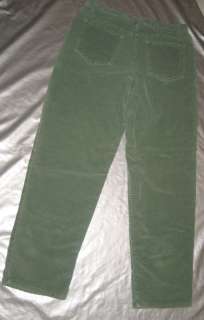 CHARTER CLUB CORDUROY PANTS Stretch Cords GREEN Size 14  