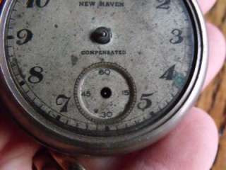 Vintage New Haven Compensated Pocket Watch For Parts Repair  