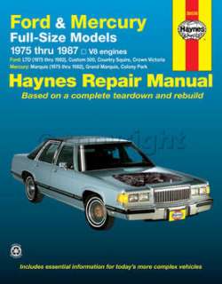 New Haynes Repair Manual Country Custom Mercury Grand Marquis 87 86 85 