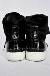   LAURENT Mens MALIBU Black Suede+Patent Hi High Top Sneaker Trainer 42