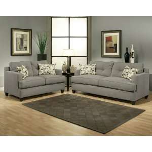  2pc Traditional Modern Fabric Sofa Set, BN AUK S2
