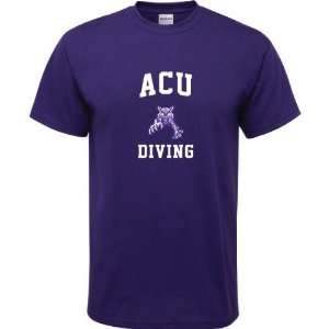  Abilene Christian Wildcats Purple Youth Diving Arch T 