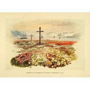  Color Print Grave Cemetery Norway Kercherche Bay Cross Christianity 
