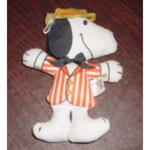    RARE Peanuts SNOOPY Soft Cloth Doll STRIPED SUITCOAT Toys & Games