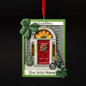   Luck of the Irish Bless Our Home Door of Ireland Christmas Ornaments