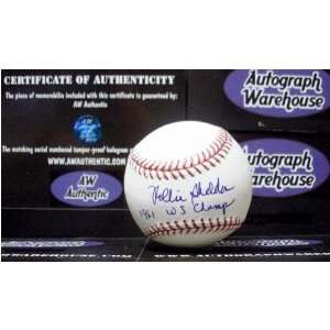  Rollie Sheldon Autographed Baseball Inscribed 1961 WS 