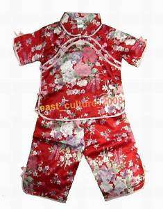 Chinese Girls Shirt Pants Set Red Peony 2 12 GWD 07  