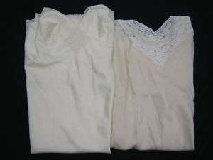 LOT 2 DESIGNER Cream Ivory Lace Sleeveless Dress Slips  