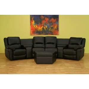   Interiors Black Curved 7 Piece Home Theater Seating