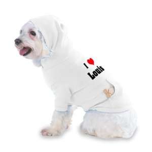 Love/Heart Louis Hooded T Shirt for Dog or Cat X Small (XS) White 
