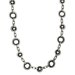  Stainless Steel with Rubber Circles Necklace, 18 Jewelry