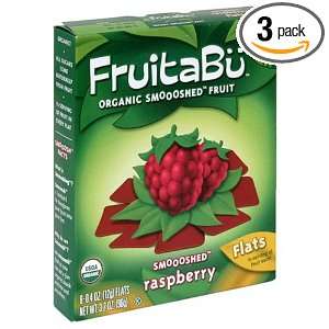 FruitaBu Organic Smooshed Fruit, Smoooshed Rasberry, 8 Count Flats 