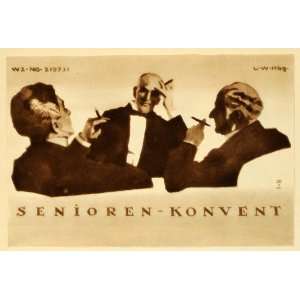   Cigar Package Senioren Konvent Men Smoking   Original Photogravure