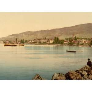  Vevey, the quay, Geneva Lake, Switzerland 1890s photochrom 