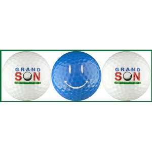    Grandson Golf Balls w/ Blue Smiley Face Variety