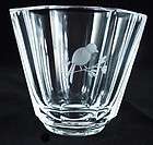 Signed ORREFORS Scandinavian ART GLASS Crystal Mini Vase SONG BIRD ON 