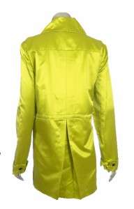 Patrick Christopher Womens Bright Green 100% Silk Sateen Topper Jacket 