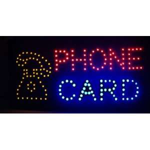 PHONE CARD* Neon LEd Business Sign. On/off switch and a hanging chain 