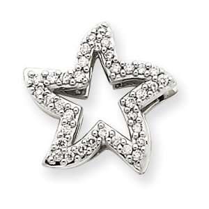  14k Two tone Diamond Star Slide   JewelryWeb Jewelry
