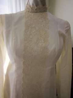 VINTAGE 60s MURRAY HAMBURGER & CO WEDDING DRESS Ivory, Lace, Train 