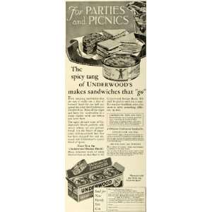  1927 Ad Underwoods Red Devil Canned Deviled Ham Picnic 