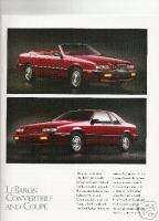 1993 CHRYSLER/PLYMOUTH TOWN & COUNTRY BROCHURE 93  