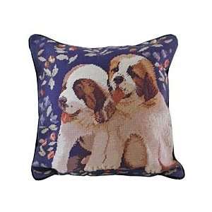 St Bernard Puppy Needlepoint Pillow