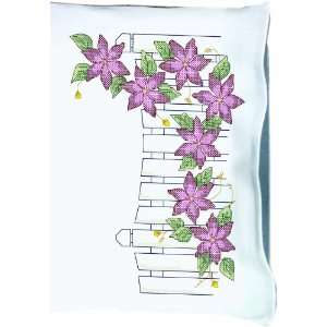   Climbing Clematis Design, Standard Size, White Arts, Crafts & Sewing