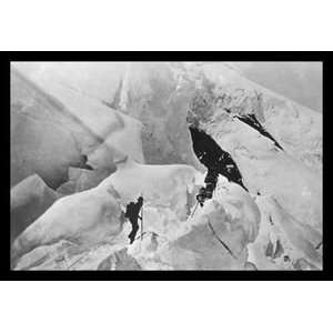 Climbing Mount St. Elias   12x18 Framed Print in Black Frame (17x23 