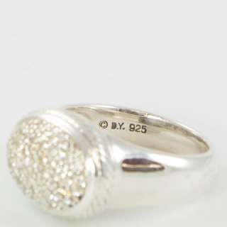   Sterling Silver & 18K Yellow Gold Pave Diamond Signature Oval Ring